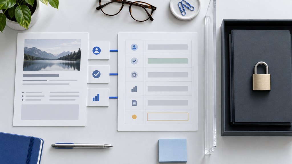 A case summary sits beside a structured record sheet with evidence tabs, an unresolved field, and a locked action tray.