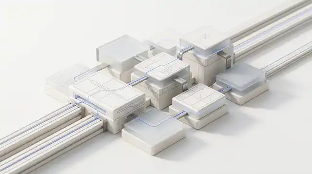 Abstract durable AI workflow architecture with connected checkpoints and persistent execution paths.